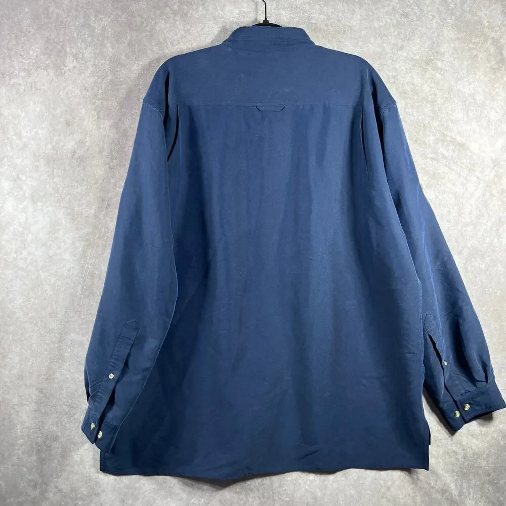 The North‎ Face Shirt Mens XL Navy Blue Button Down Long Sleeves Outdoor A412